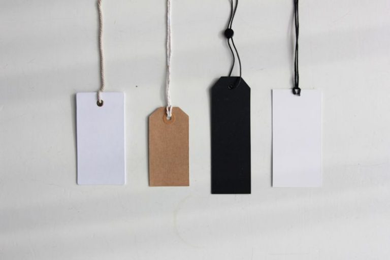 Price - four paper card tags