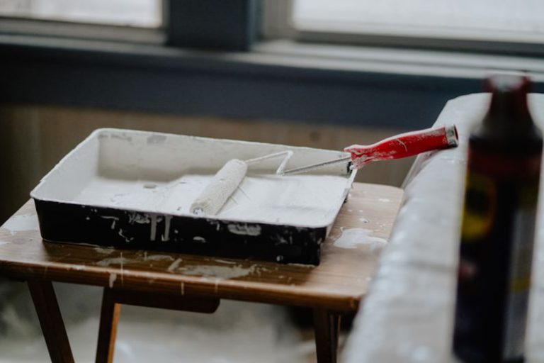 Renovations - black and white box on brown wooden table