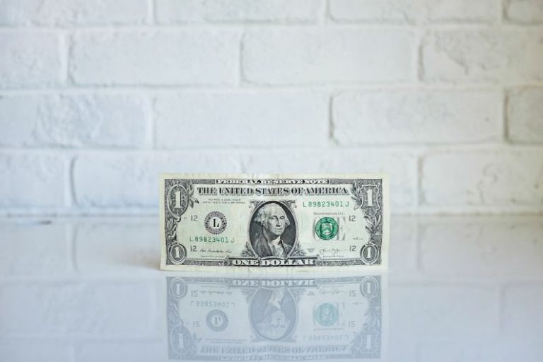 Deductions - 1 U.S. dollar banknote on white surface